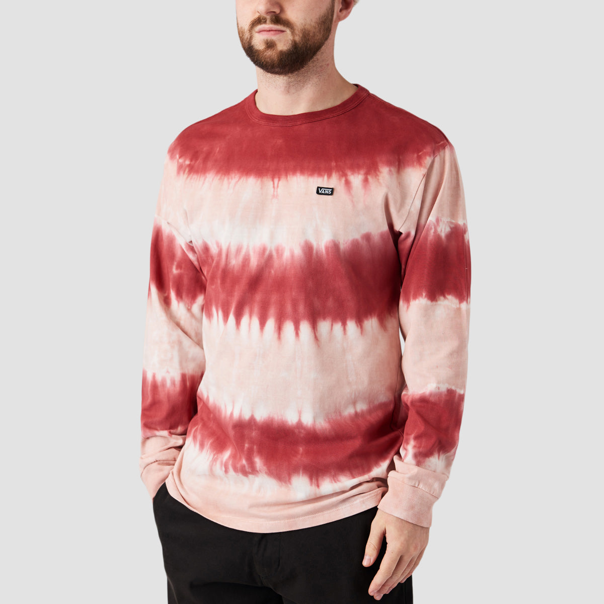 Vans Off The Wall Stripe Tie Dye Longsleeve T-Shirt Syrah