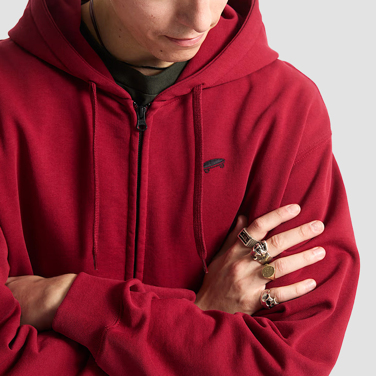 Vans Salton Loose Fit Zip Hoodie Bordeaux