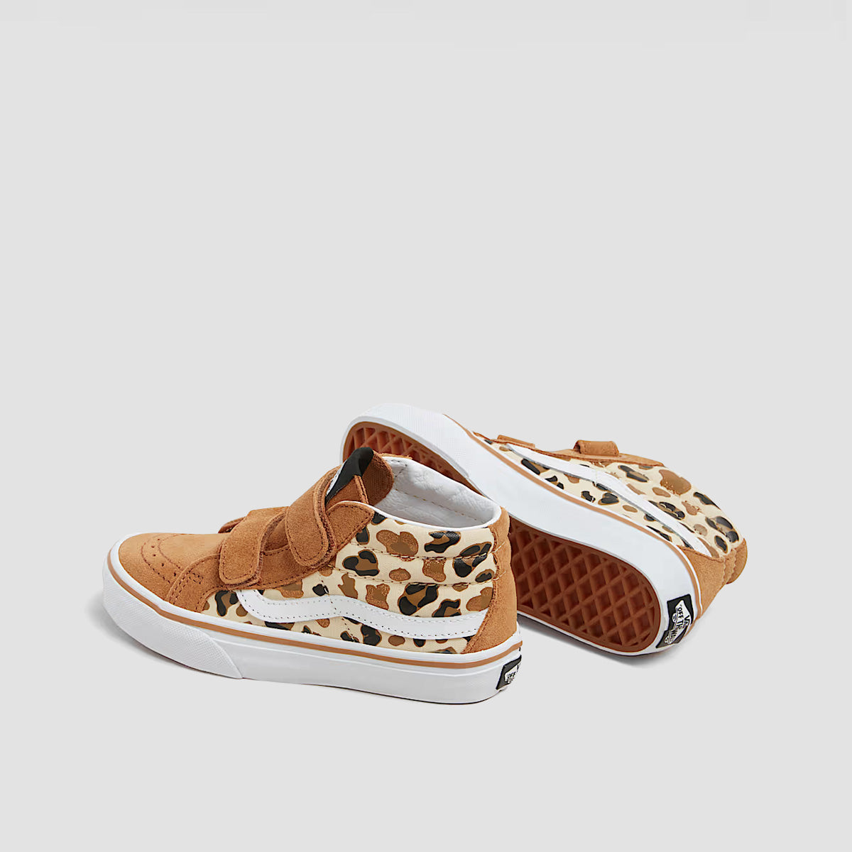 Vans Sk8-Mid Reissue V Shoes - Leopard Glitter Brown/True White - Kids