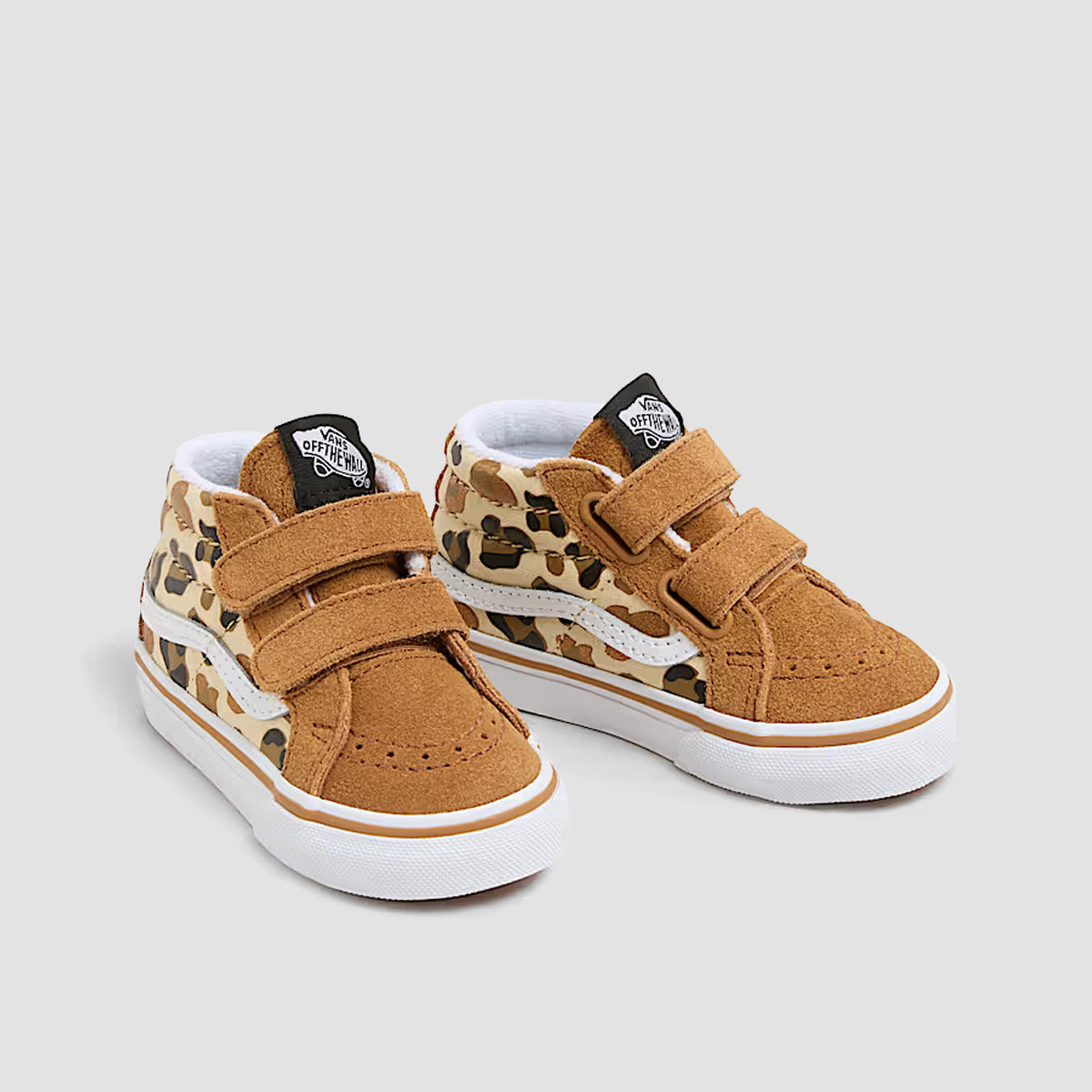 Vans SK8-Mid Reissue V Toddler Shoes - Leopard Glitter Brown/True White - Kids