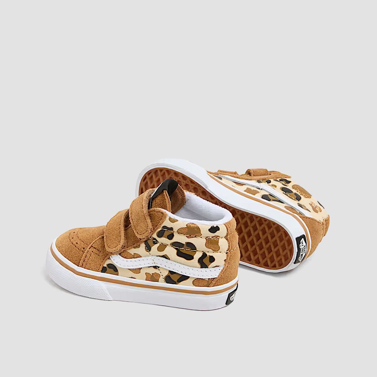 Vans SK8-Mid Reissue V Toddler Shoes - Leopard Glitter Brown/True White - Kids
