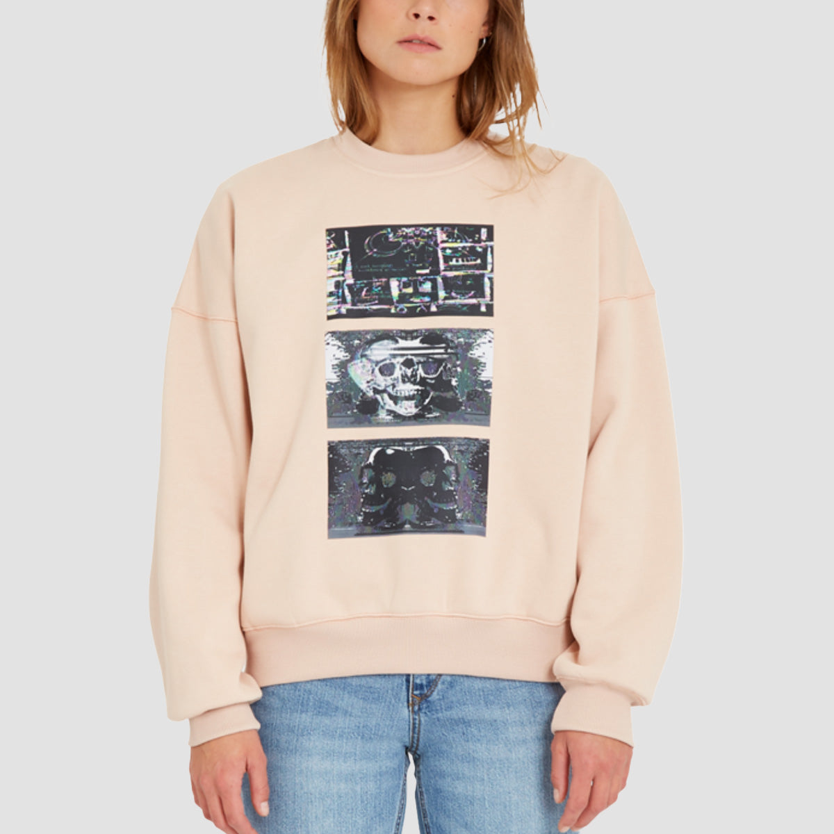 Volcom Animoscillator FA Crew Sweatshirt Mushroom - Womens