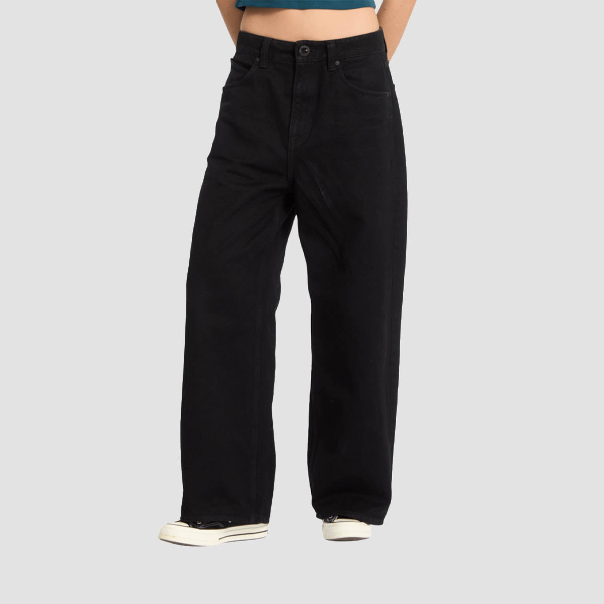 Volcom Beeggy Ultra Baggy Jeans Black Combo - Womens
