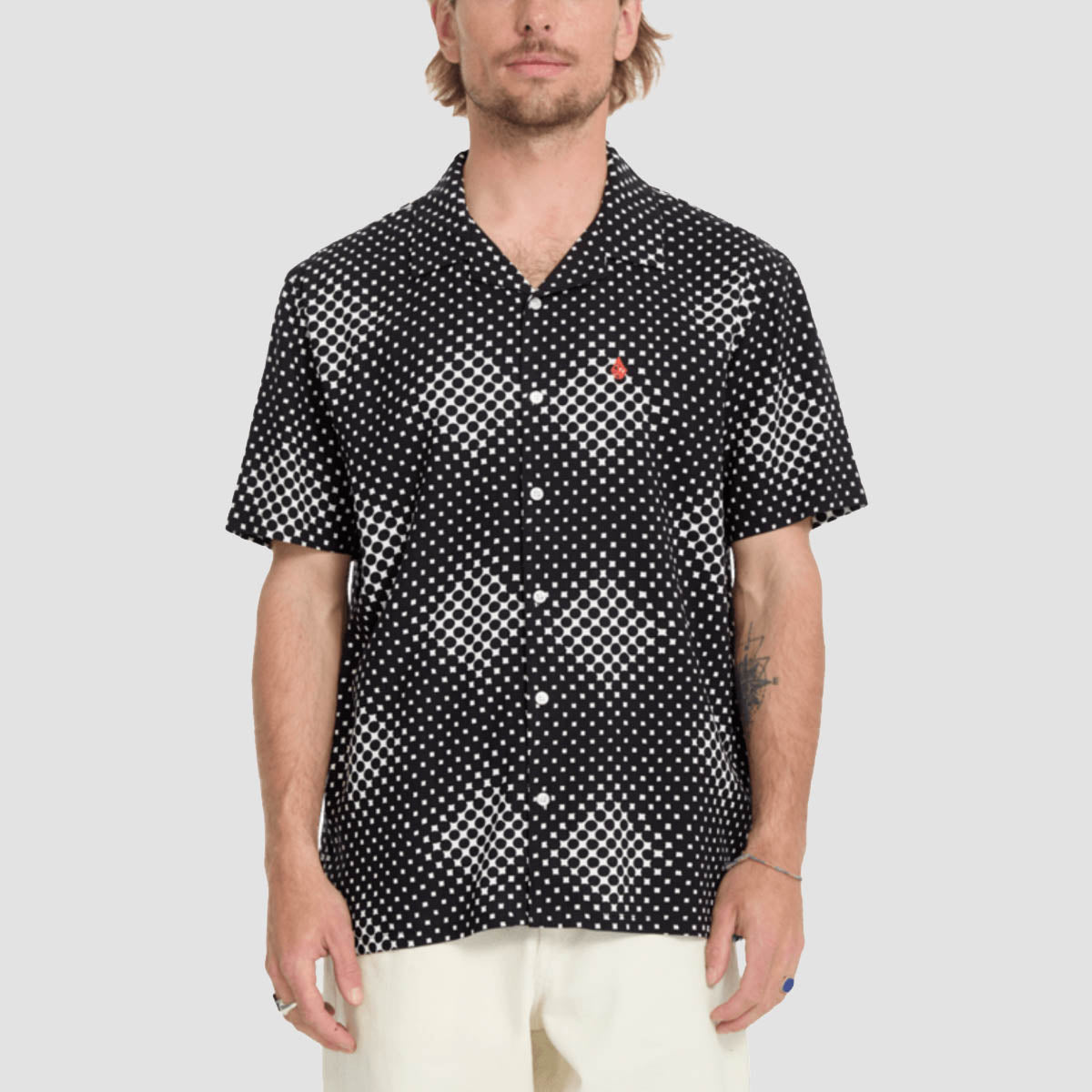 Volcom Boldstone Short Sleeve Shirt New Black