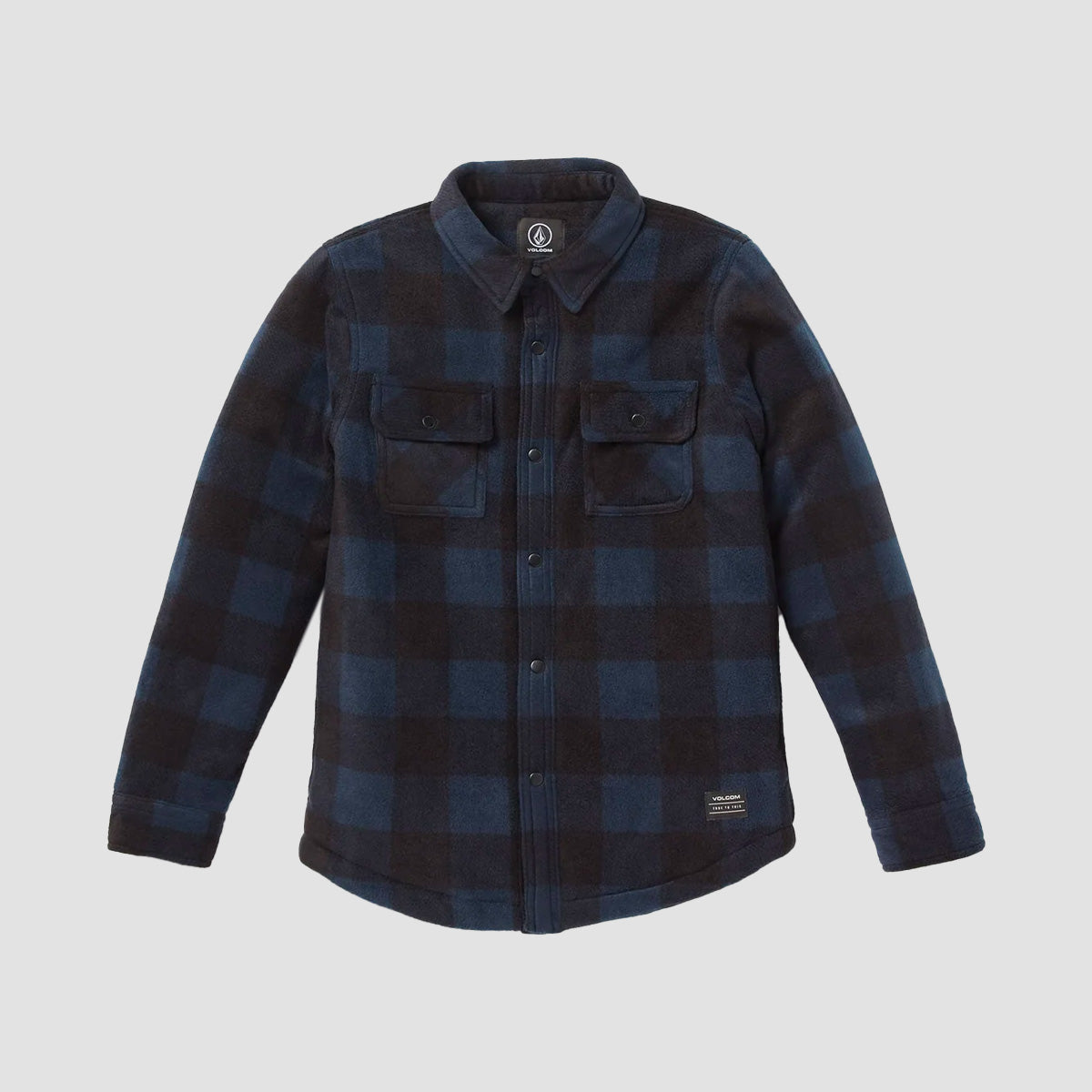 Volcom Caden Plaid Longsleeve Shirt Black - Kids