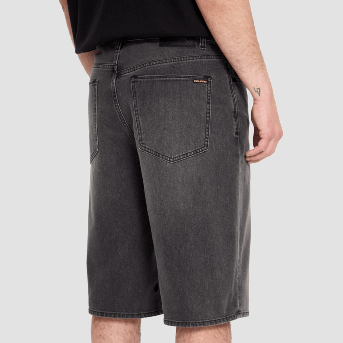 Volcom Chillow 24" Denim Shorts Black Grey