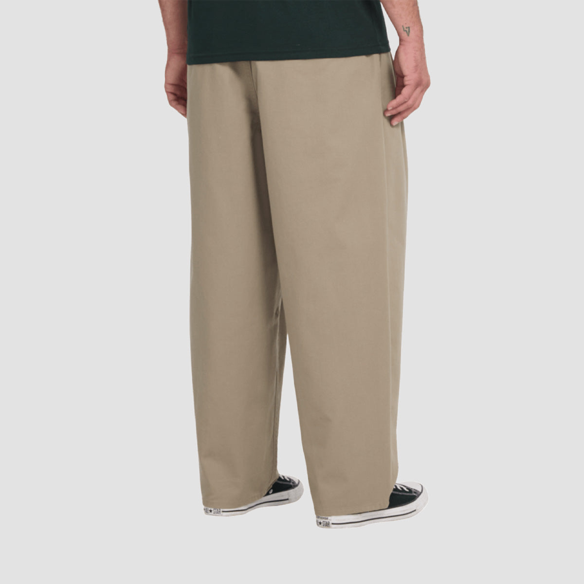 Volcom Holter Pleat Super Loose Chino Pants Khaki