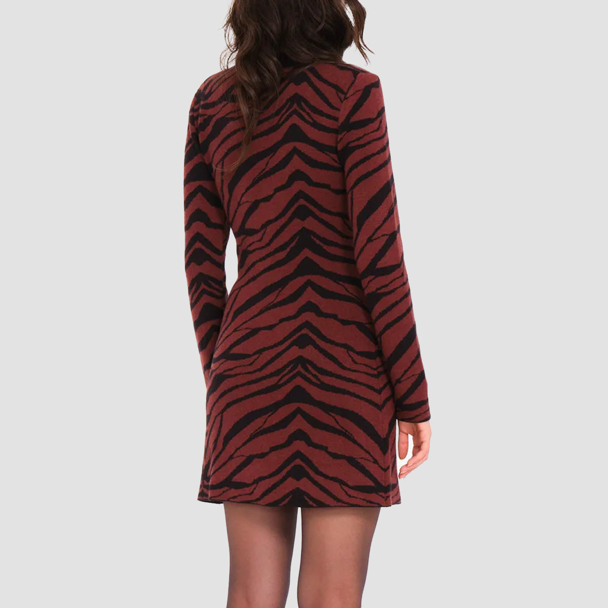 Volcom Howl At The Moon Zebra Dress Bitter Chocolate - Womens