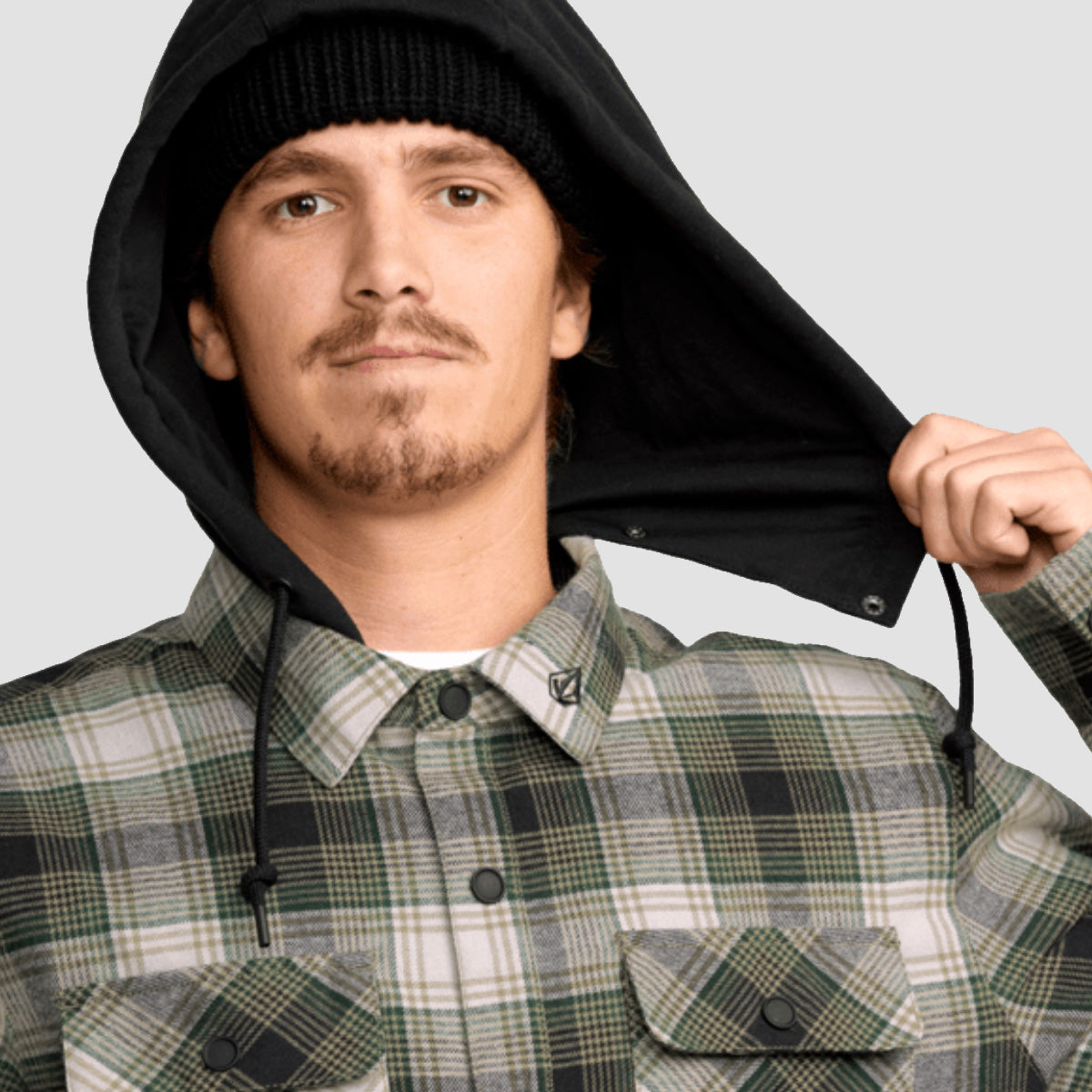 Volcom Kenson Ins Flannel Jacket Black Green