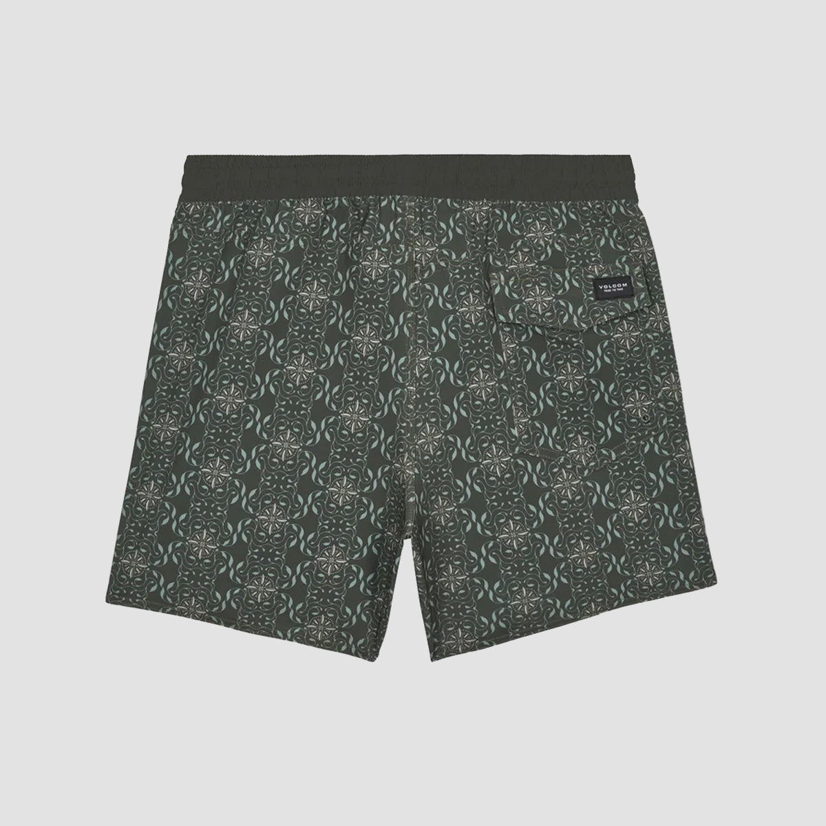 Volcom Lido Print Trunk 16" Boardshorts Squadron Green
