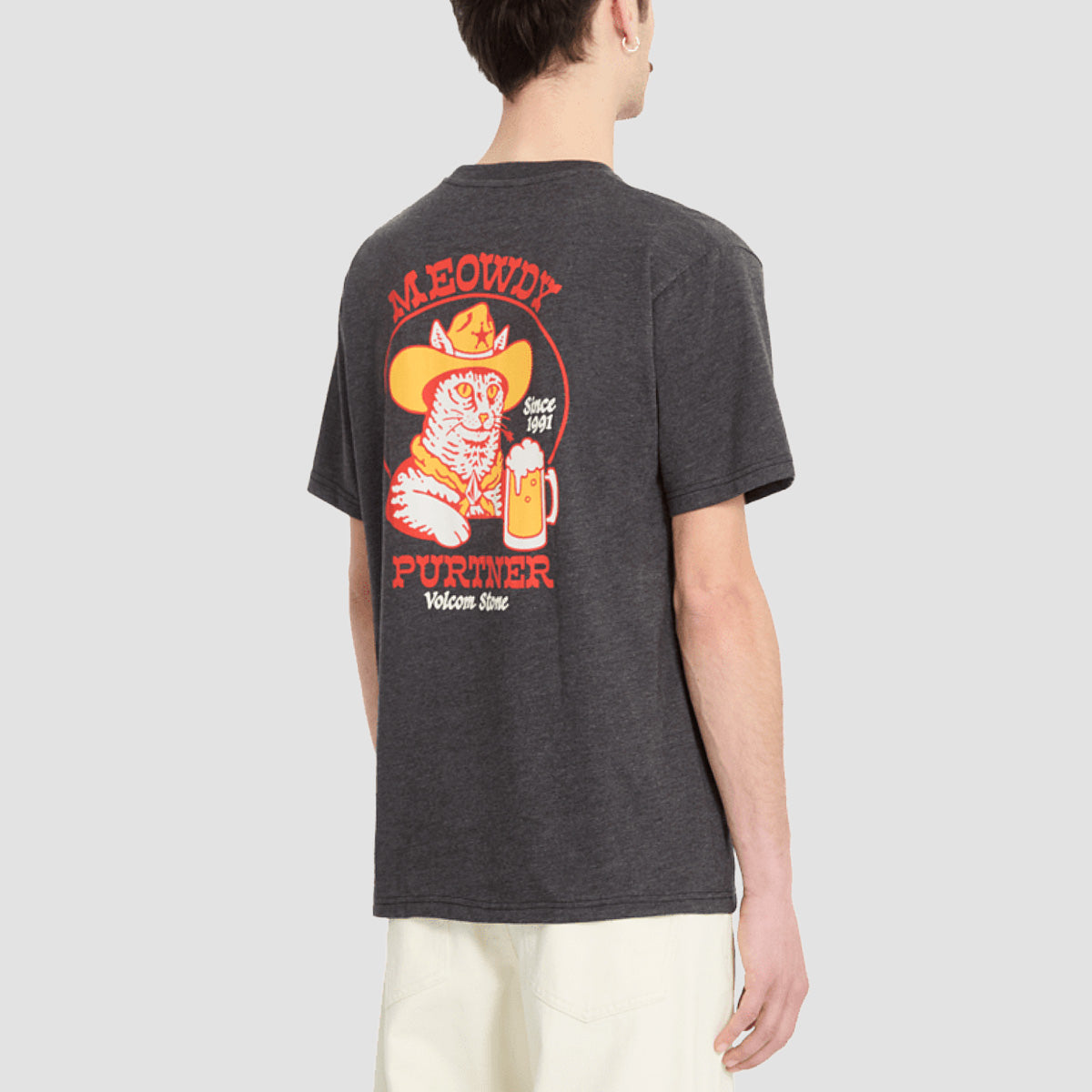 Volcom Meowdy T-Shirt Heather Black