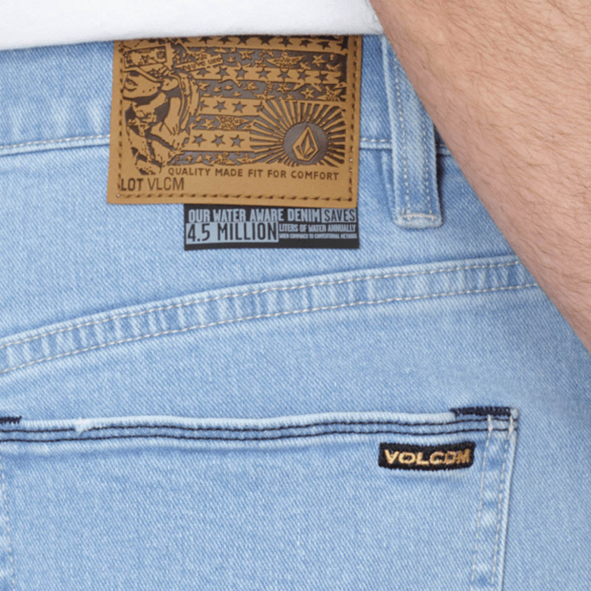 Volcom Modown Tapered Relaxed Fit Jeans Light Vintage Indigo