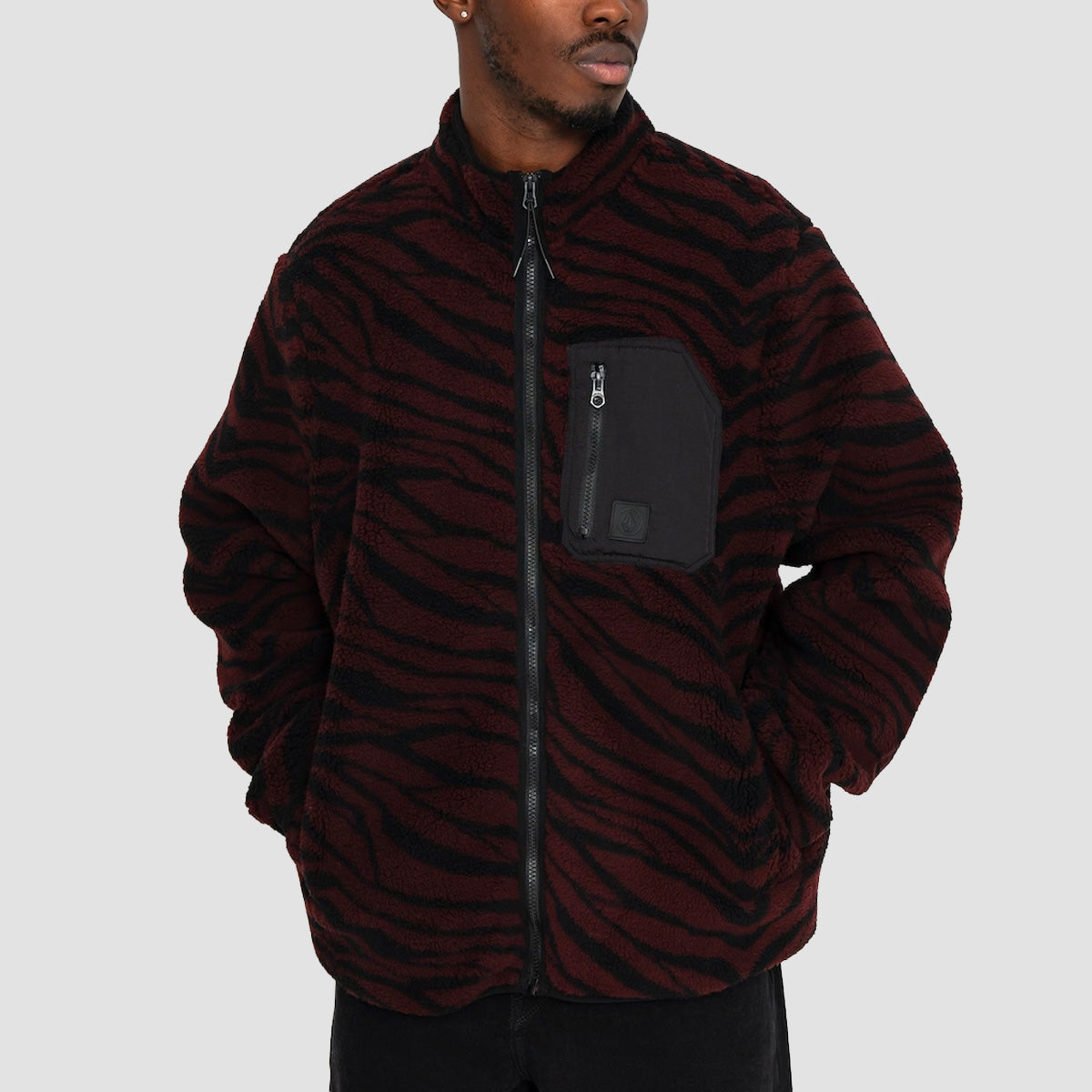 Volcom Muzzer Fuzzar Earth Tripper Zip Sweatshirt Bitter Chocolate