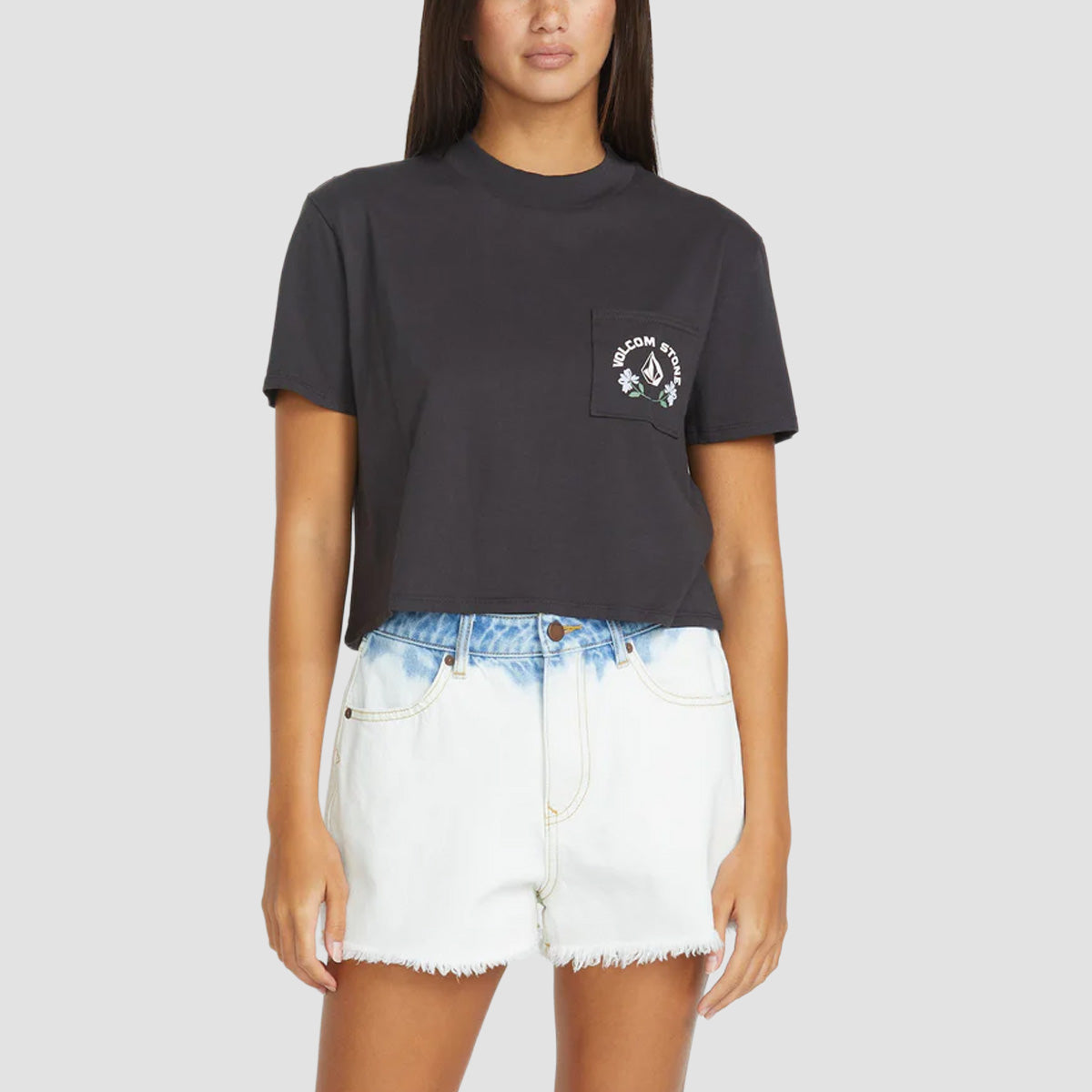 Volcom Pocket Dial T-Shirt Vintage Black - Womens