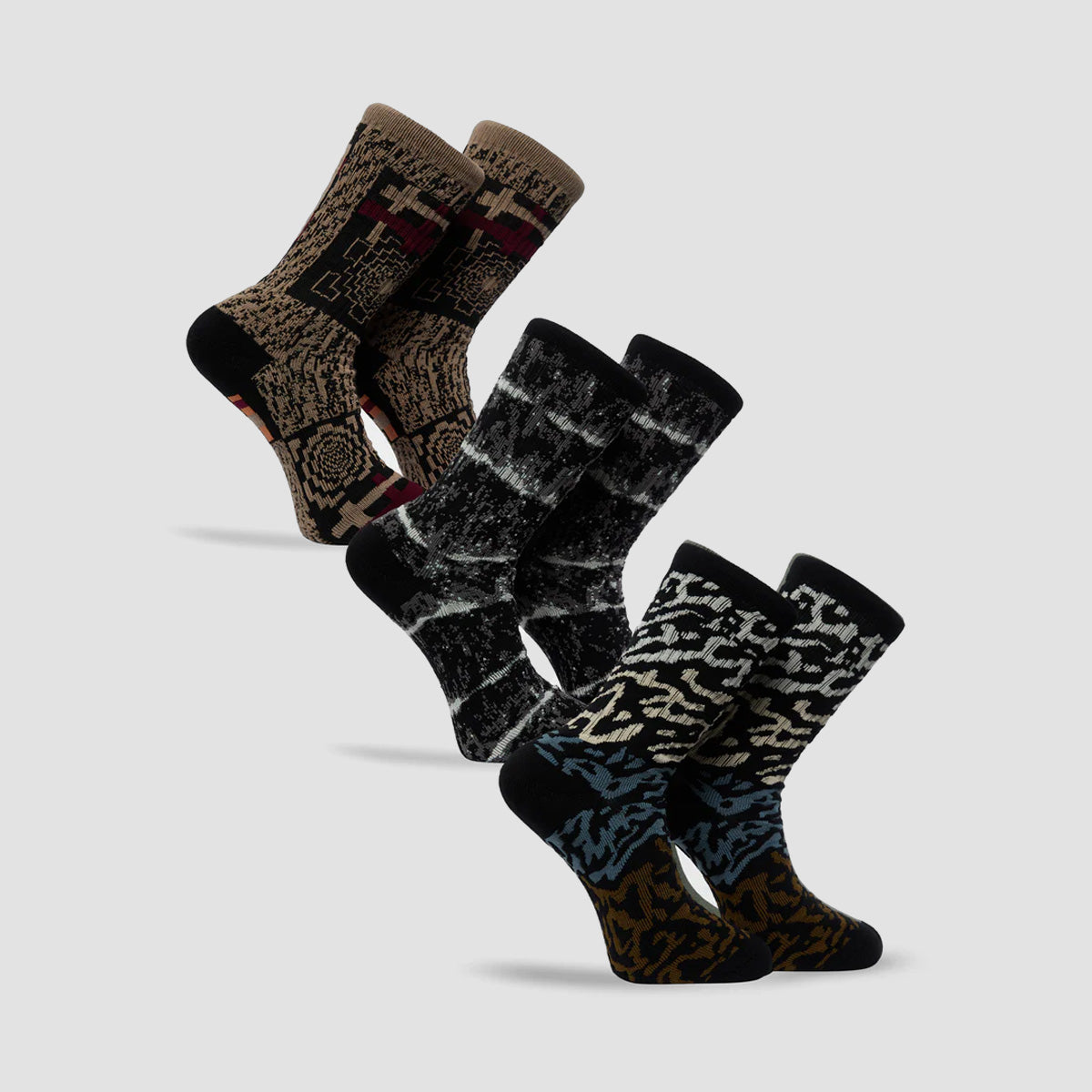 Volcom Printa Stoney Socks 3 Pack Multi