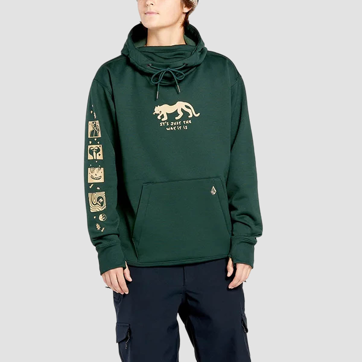 Volcom Riding Hydro Snow Pullover Hoodie Scarab - Womens