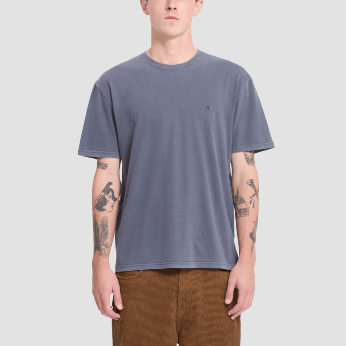 Volcom Solid Stone Emb T-Shirt Storm Blue