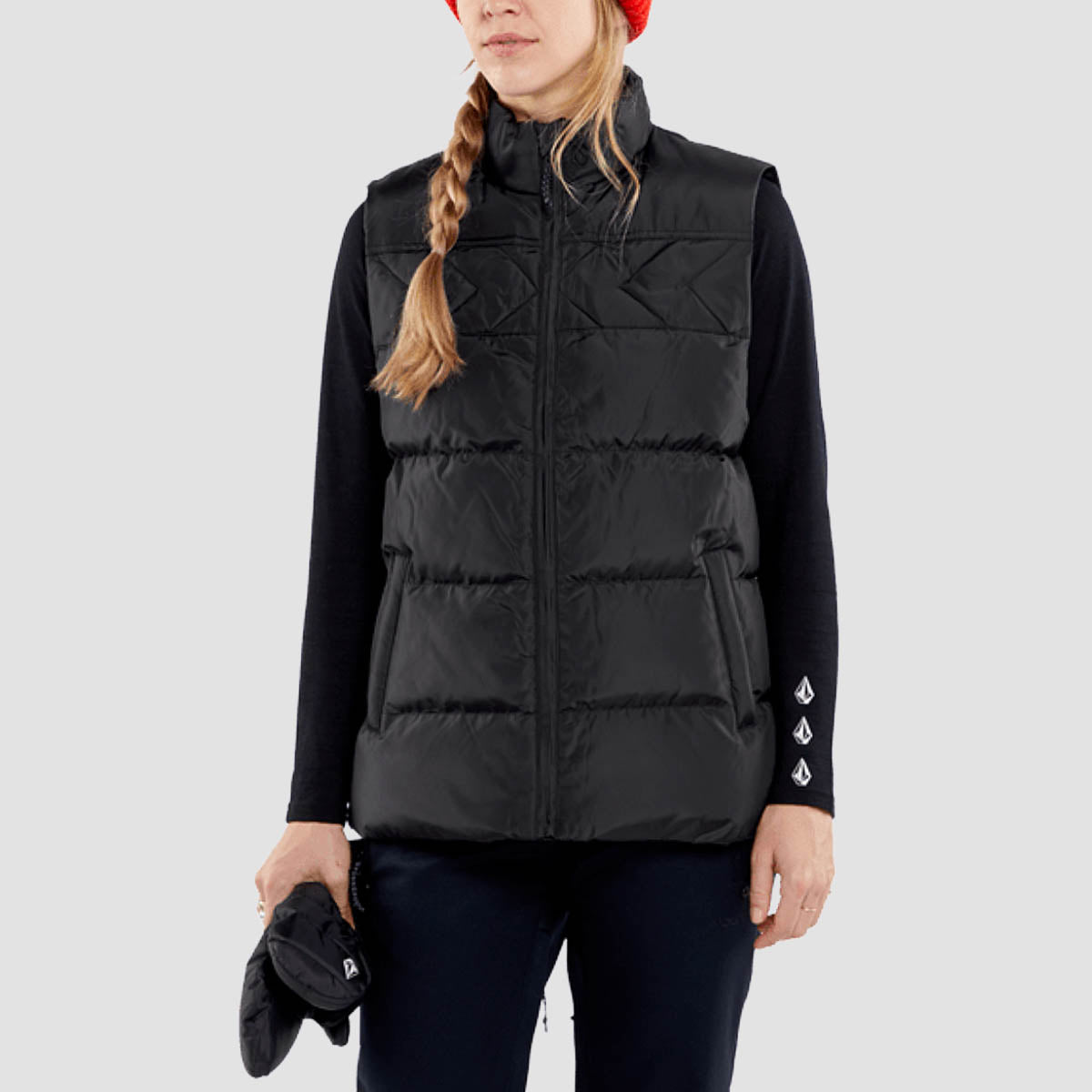 Volcom Stone Castine Puff Vest Black - Womens