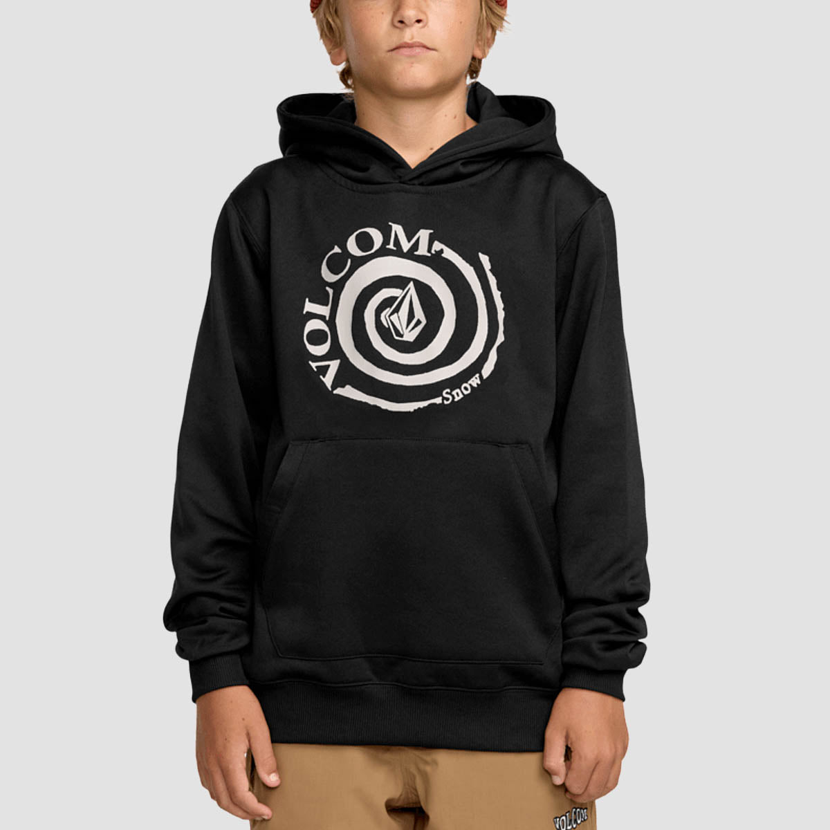 Volcom Stone Spiral Hydro Snow Pullover Hoodie Black - Kids