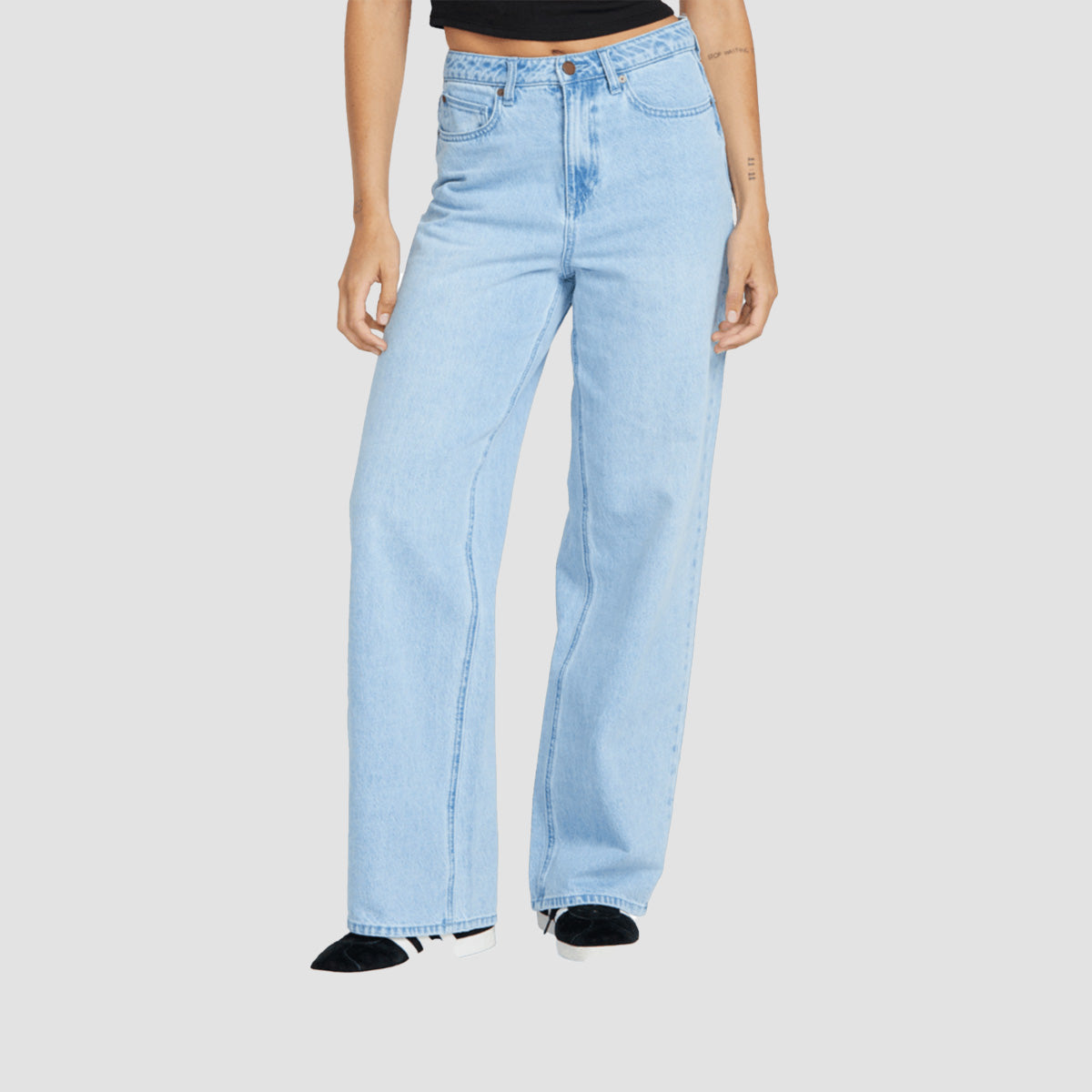 Volcom Stoned High Rise BF Jeans Blue Bird - Womens