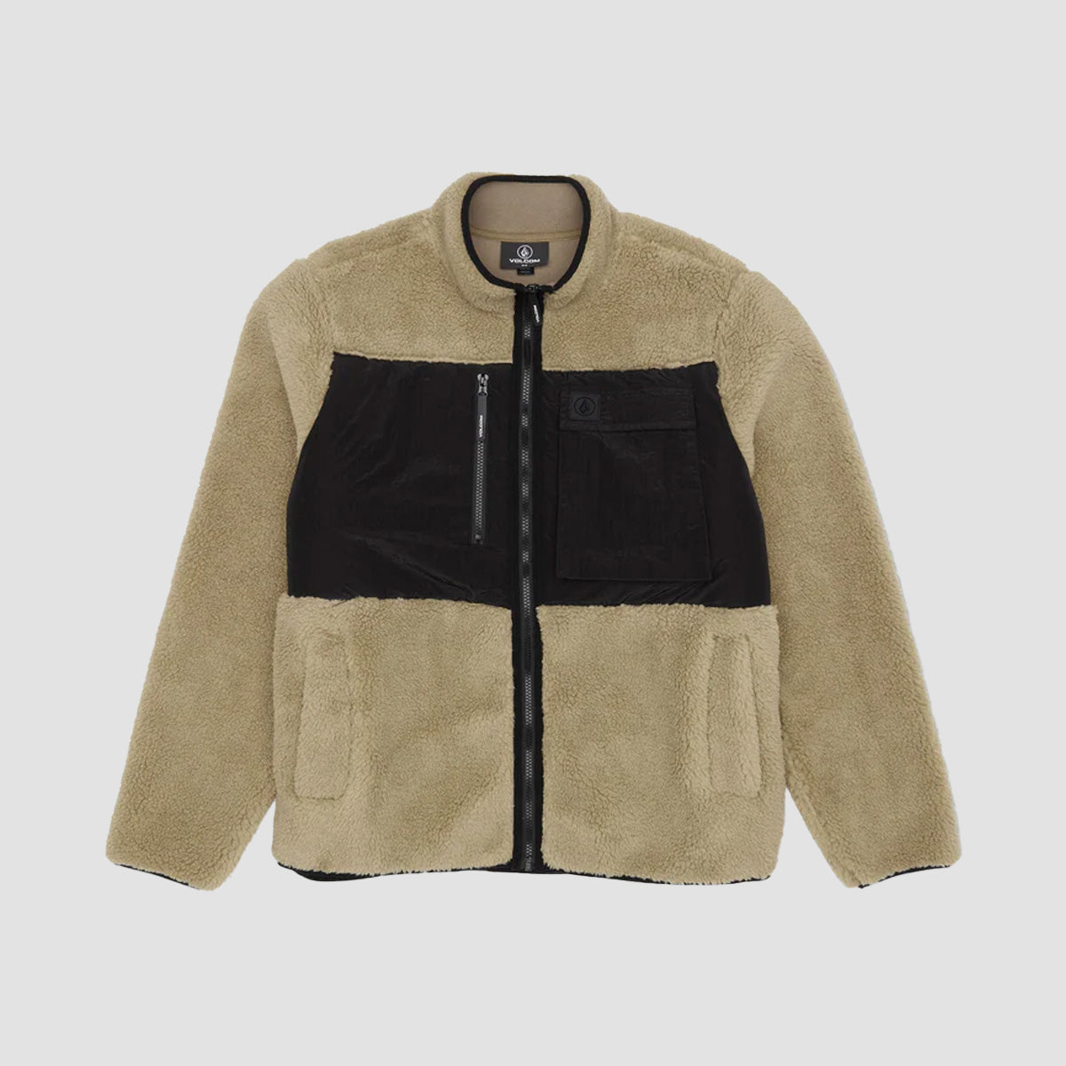 Volcom Storm Stone Sherpa Fleece Jacket Dark Khaki
