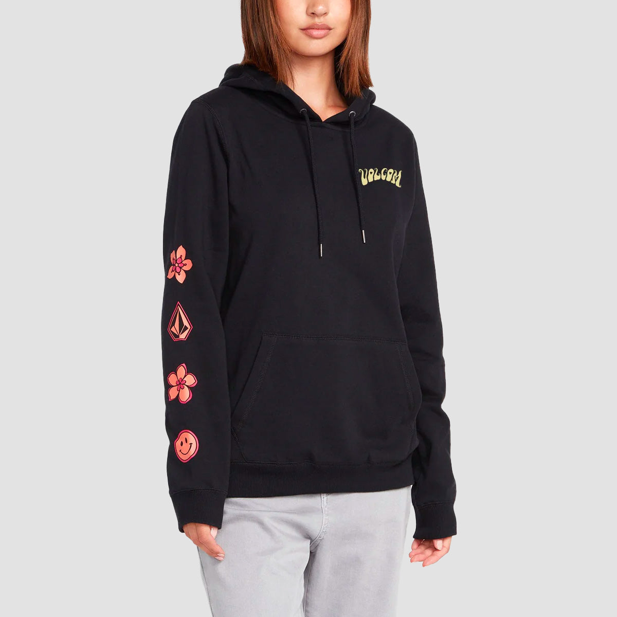 Volcom Truly Deal Pullover Hoodie Black - Womens