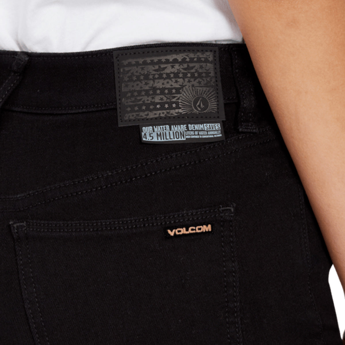 Volcom Vitabilly Slim Fit Jeans Vintage Black - Womens