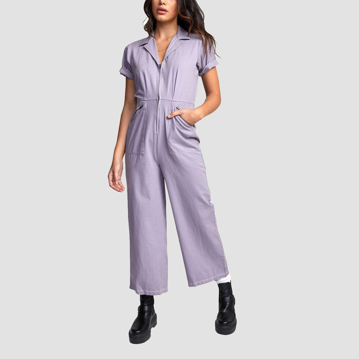 RVCA Lilli Jumpsuit Crystal Lilac - Womens
