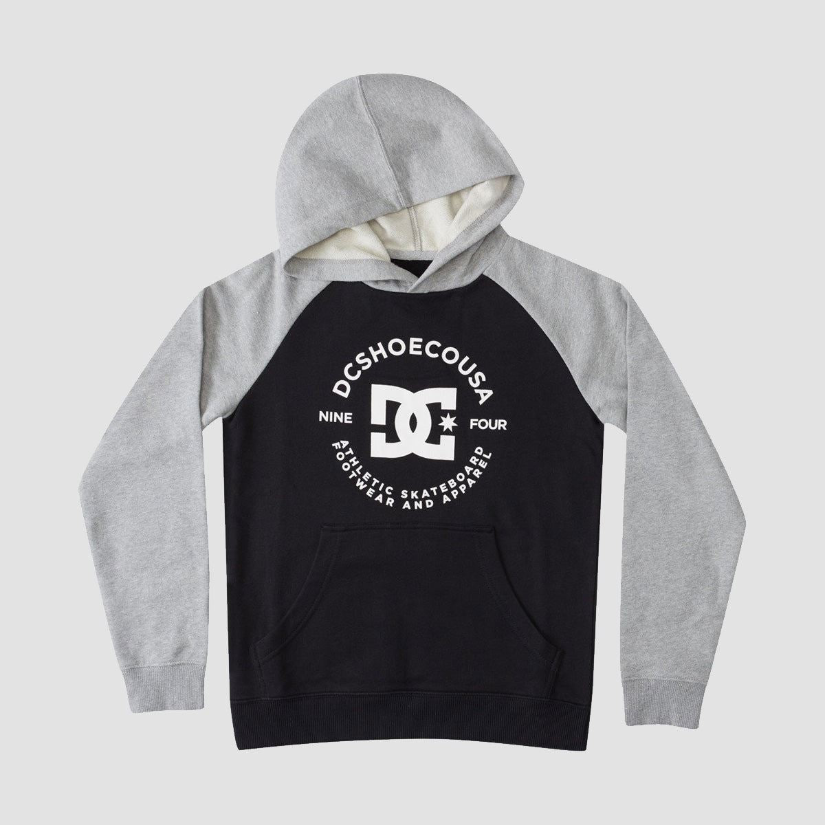 DC Star Pilot Raglan Pullover Hoodie Black/Grey Heather - Kids
