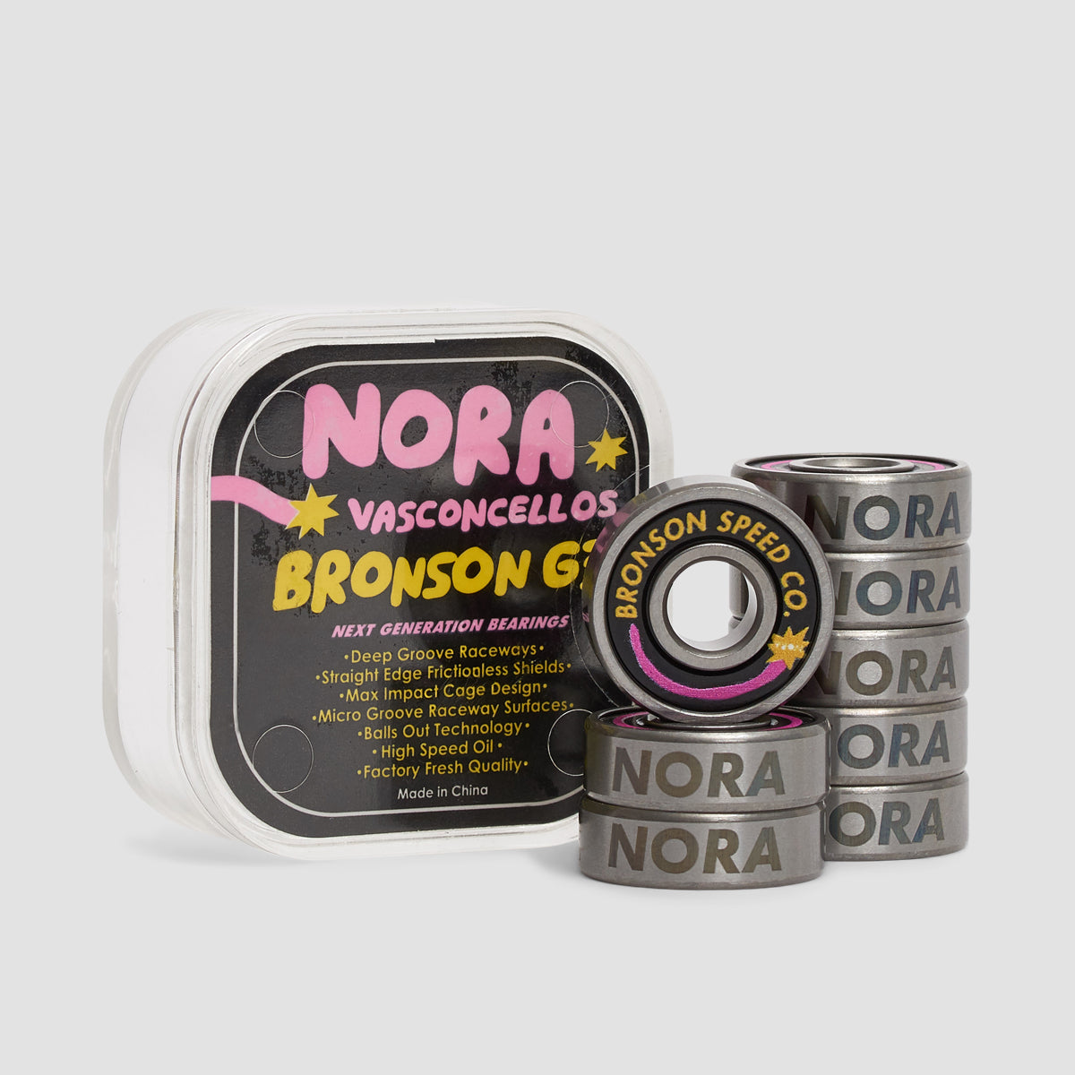 Bronson G3 Nora Vasconcellos Pro Bearings x8 Silver/Black