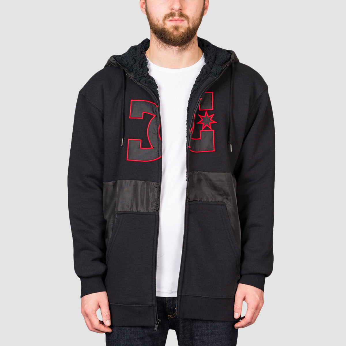 DC Sherpa Star Zip Hoodie Black