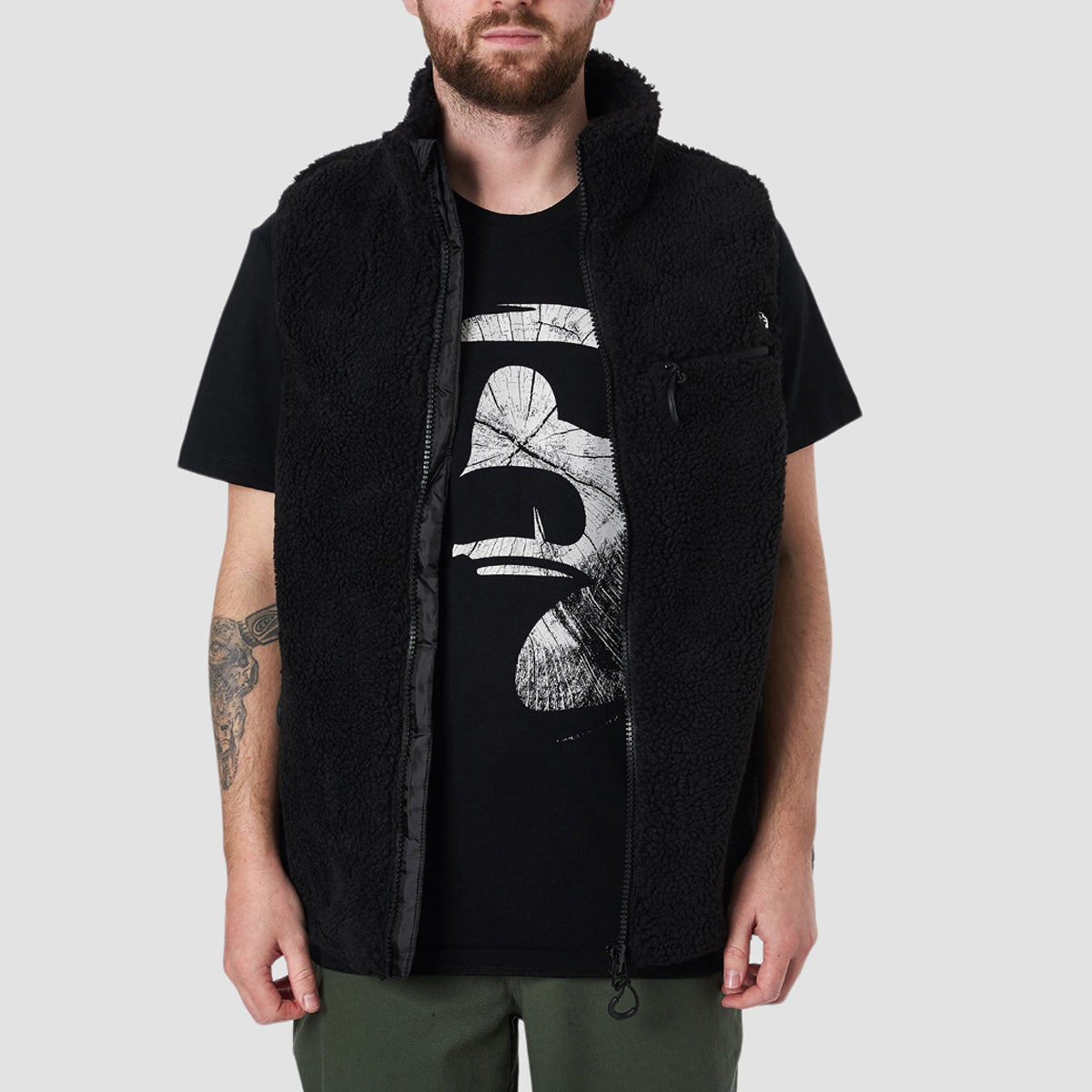 Heathen Wall of Sleep Fleece Vest Black