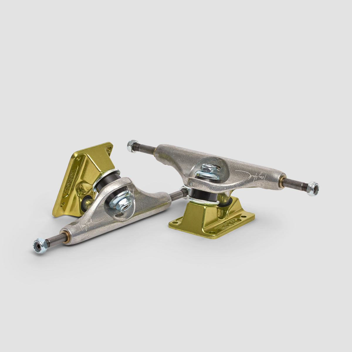 Independent Stage 11 144 Forged Hollow Tony Hawk Skateboard Trucks 1 Pair Silver/Green - 8.25"