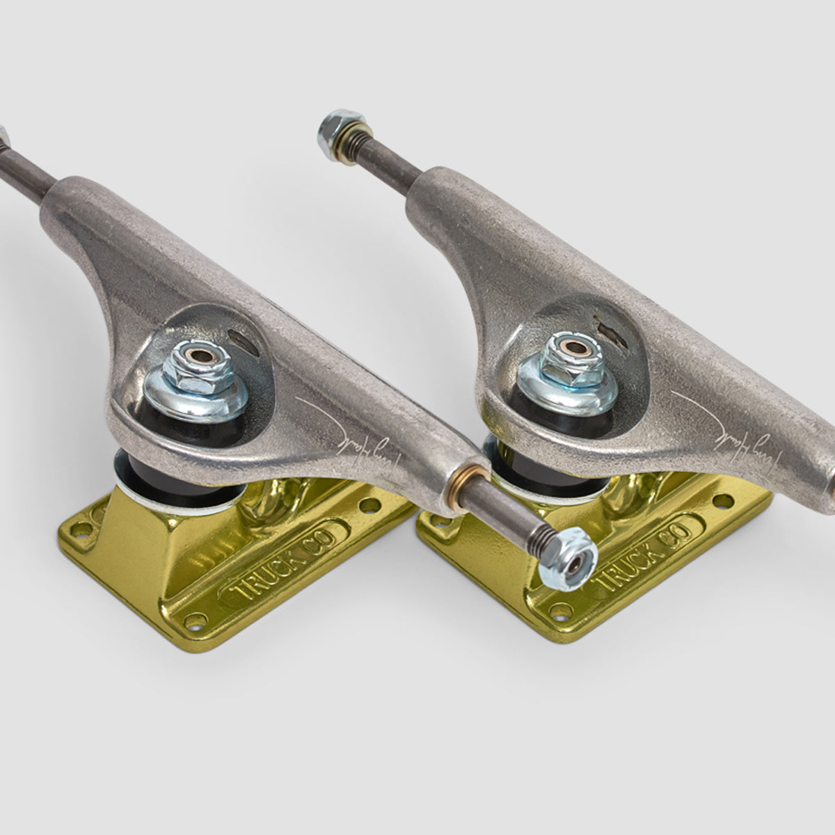 Independent Stage 11 144 Forged Hollow Tony Hawk Skateboard Trucks 1 Pair Silver/Green - 8.25"