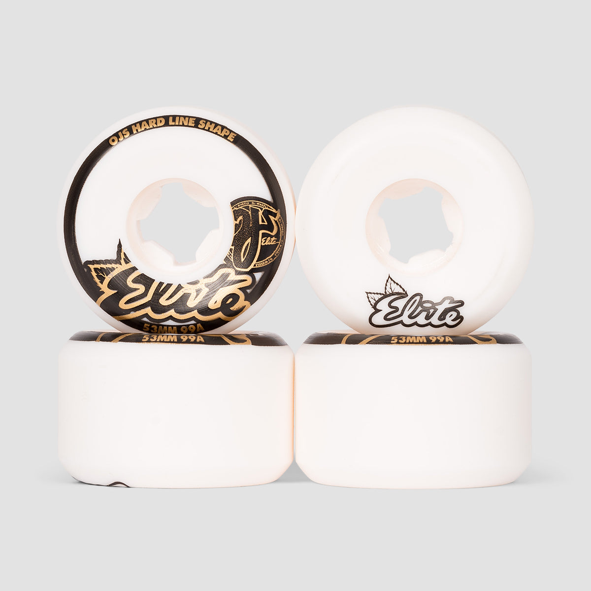 OJ Hard line 99a Elite Skateboard Wheels White 53mm