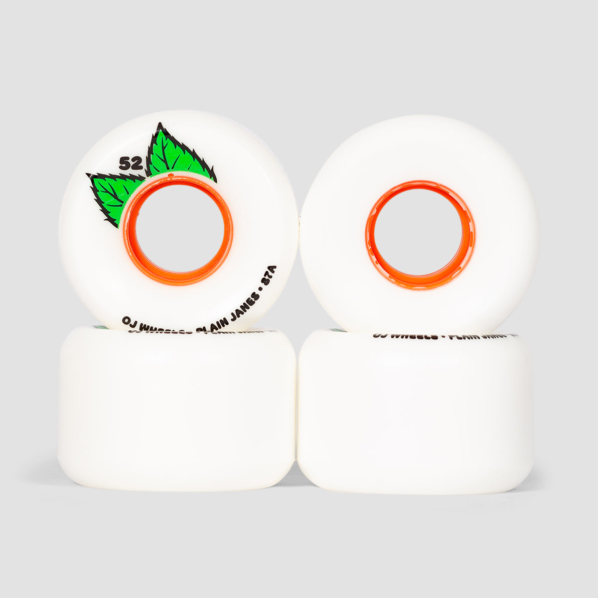 OJ Plain Jane Keyframe 87a Soft Skateboard Wheels White 52mm