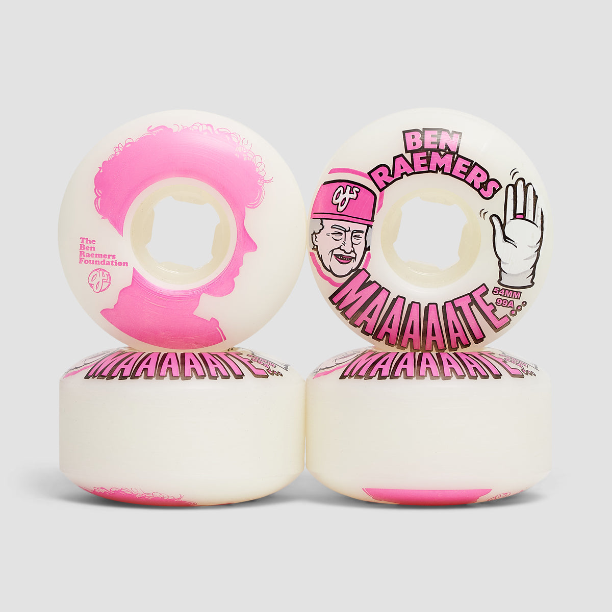 OJ Raemers Foundation OG EZ Edge 99a Elite Skateboard Wheels White 54mm