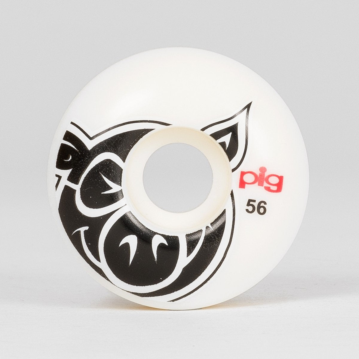 Pig Head Logo Natural Wheels White 56mm - Skateboard