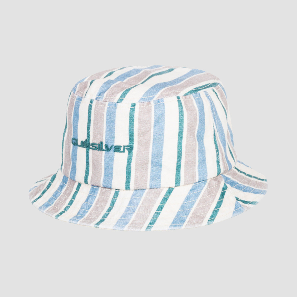 Quiksilver Classic Bucket Hat Antique White Vertical Stripes - Womens