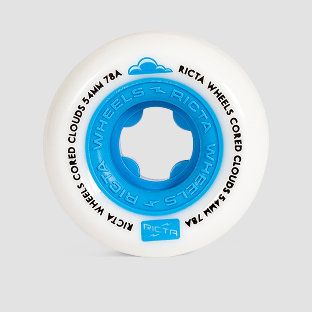 Ricta Cored Clouds 78a Skateboard Wheels Blue 54mm