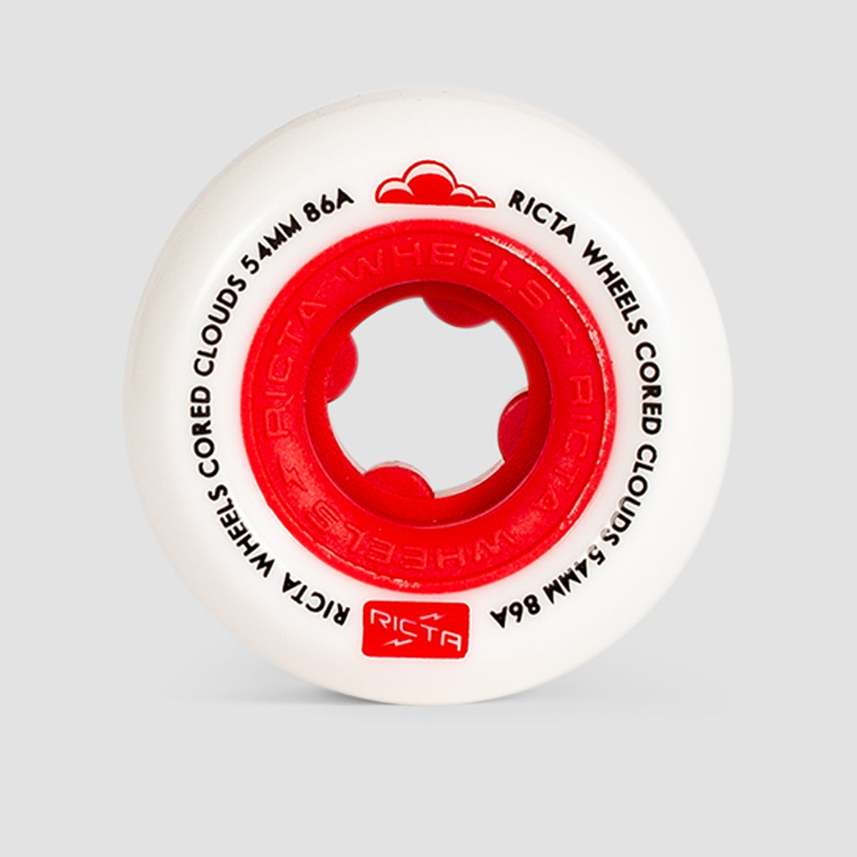 Ricta Cored Clouds 86a Skateboard Wheels Red 54mm
