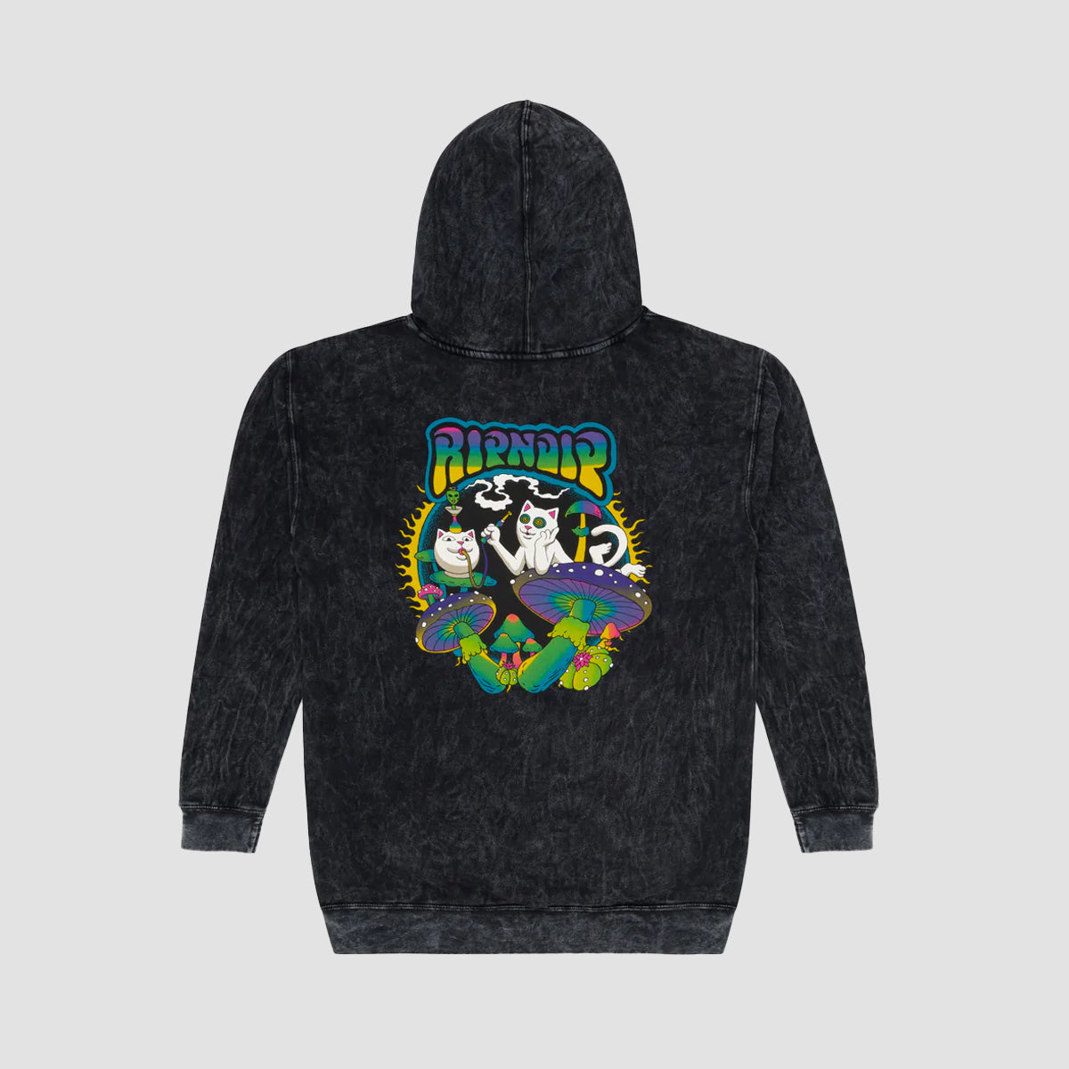 Ripndip Psychedelic Garden Pullover Hoodie Black Mineral Wash