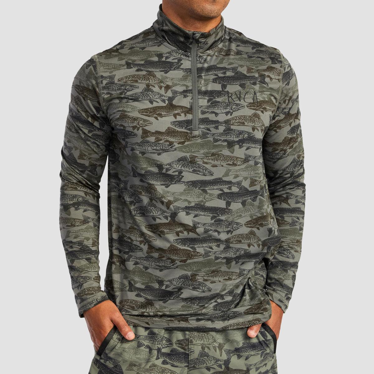 RVCA Ben Horton Vent Longsleeve Half-Zip Top Hor Fi Cam Beet