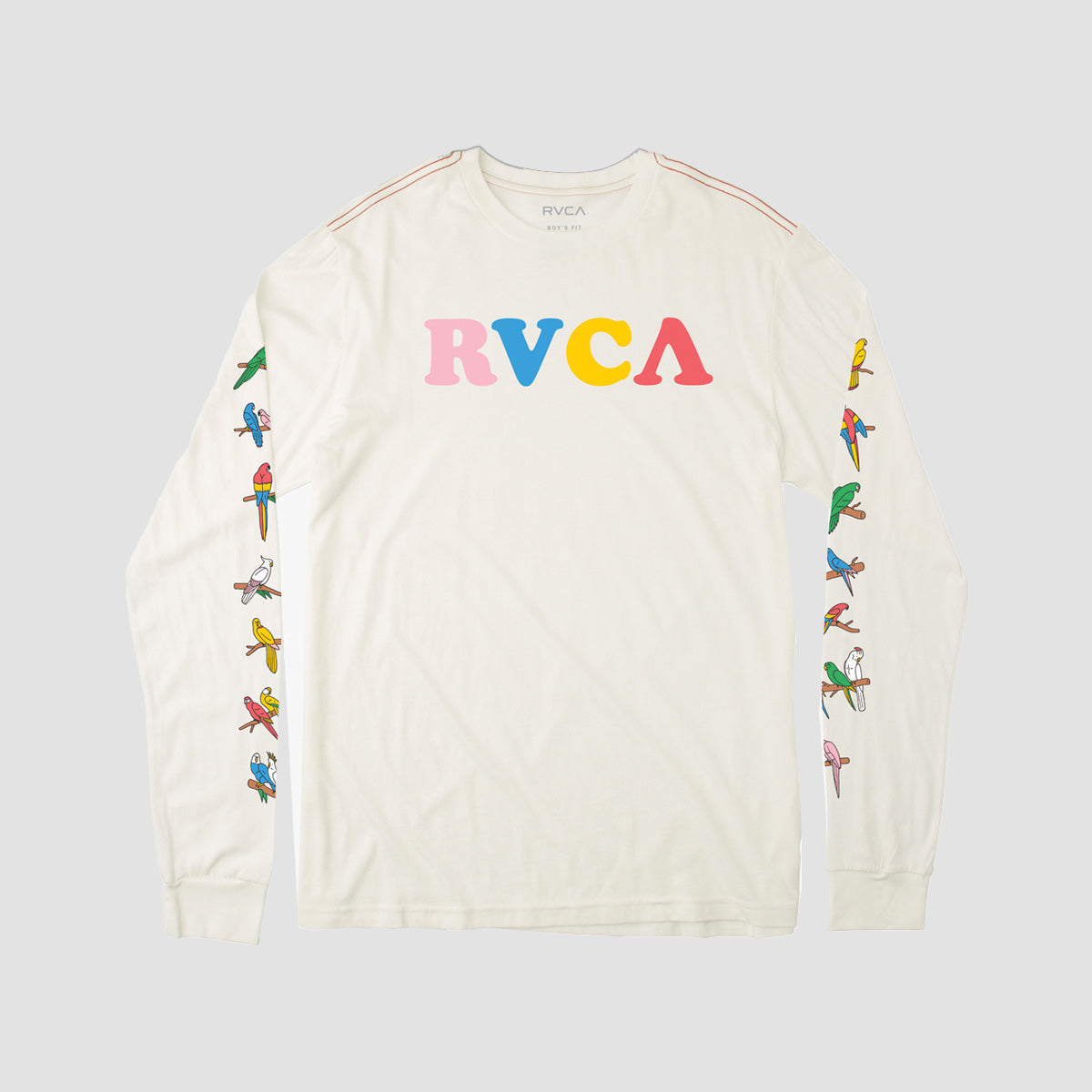RVCA Luke Pelletier X Kristen Liu Wong Parrot Ice Longsleeve T-Shirt Antique White - Kids