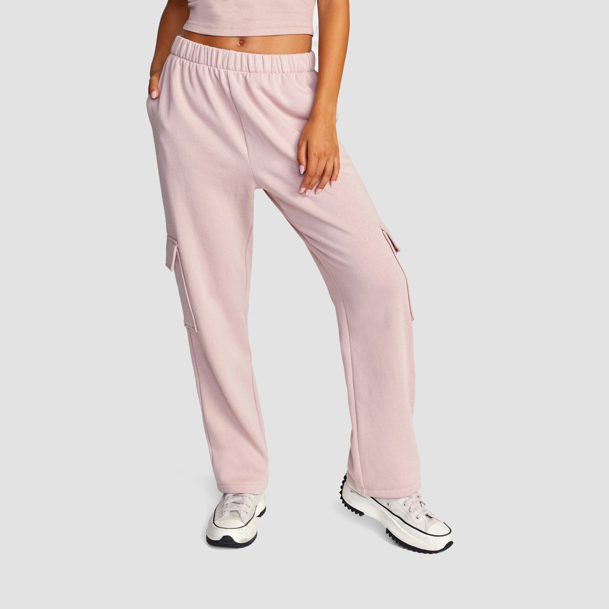 RVCA Test Drive Cargo Sweatpants Dusty Rose - Womens