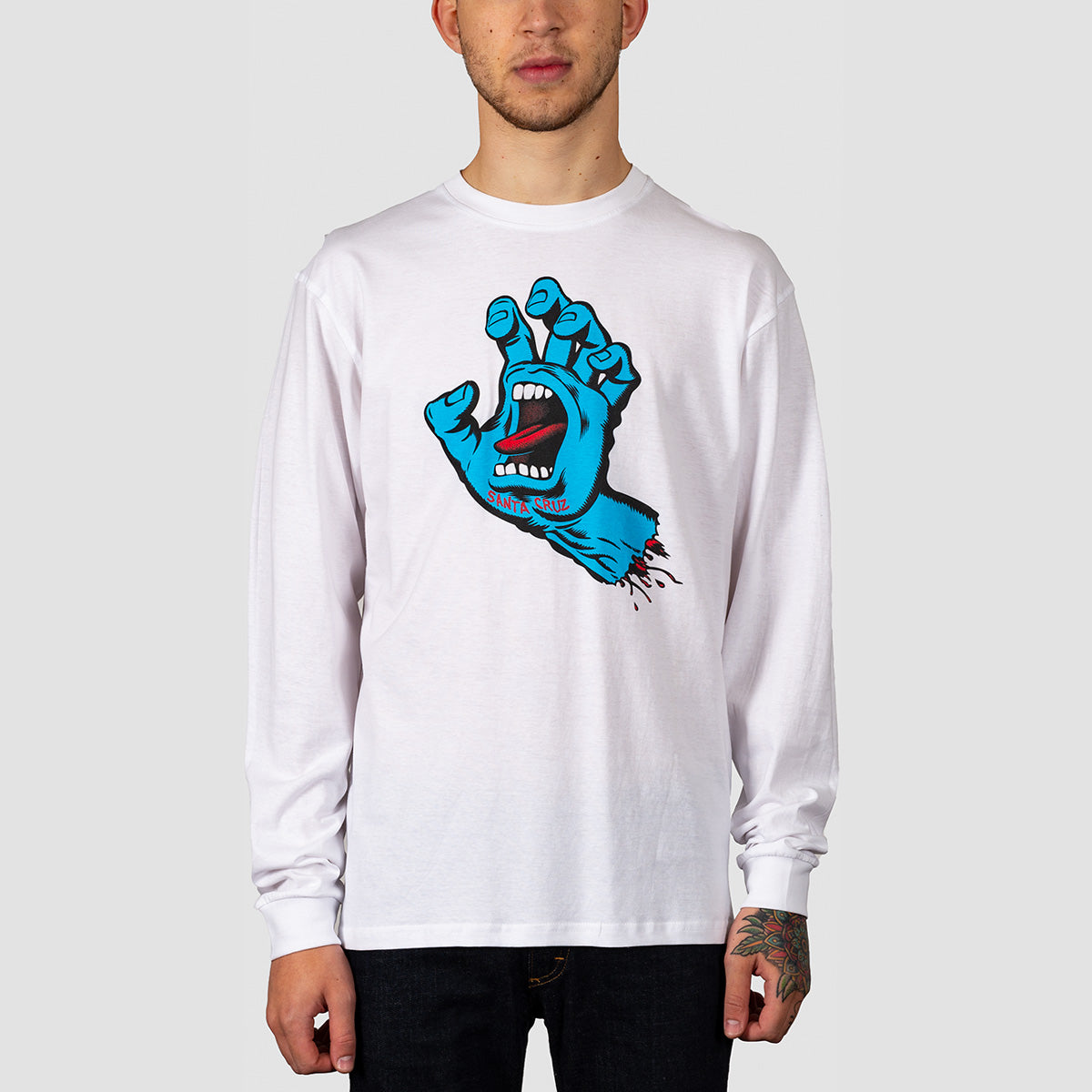 Santa Cruz Screaming Hand Longsleeve T-Shirt White