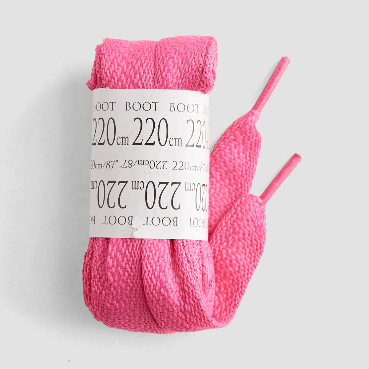 ShoeString Supremes Flat 9mm 220cm Laces (Banded Pack) Hot Pink