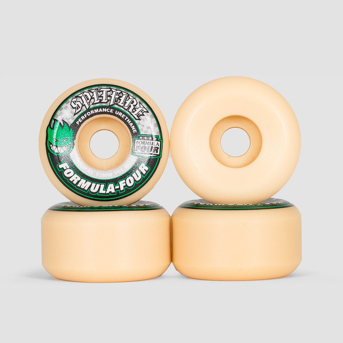 Spitfire Formula Four Conical 101D Wheels Natural/Green 53mm - Skateboard