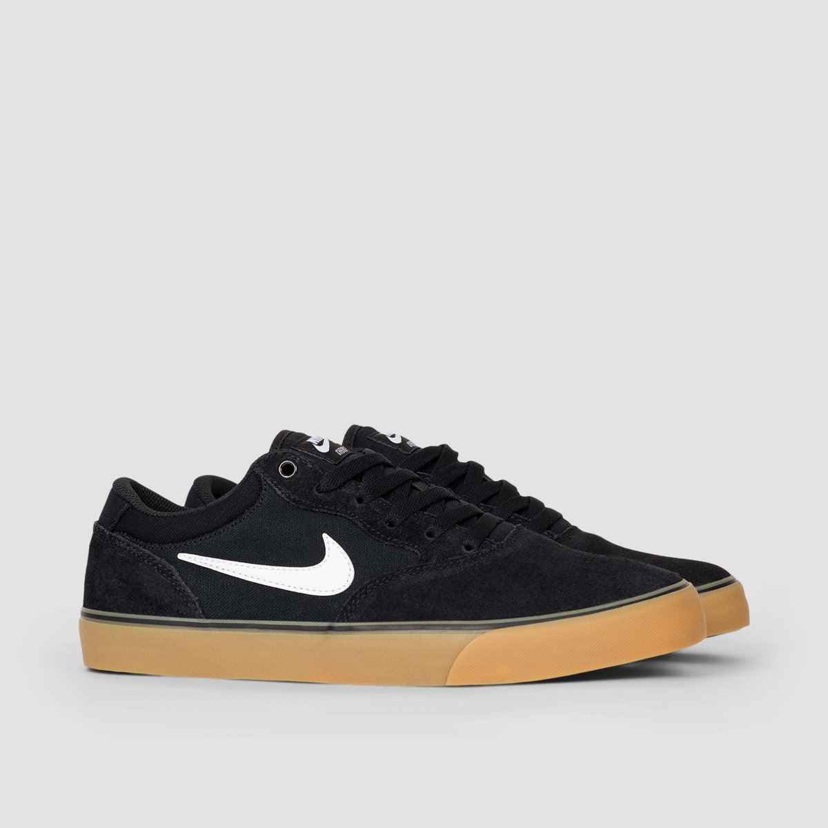 Nike SB Chron 2 Shoes - Black/White/Black/Gum Light Brown