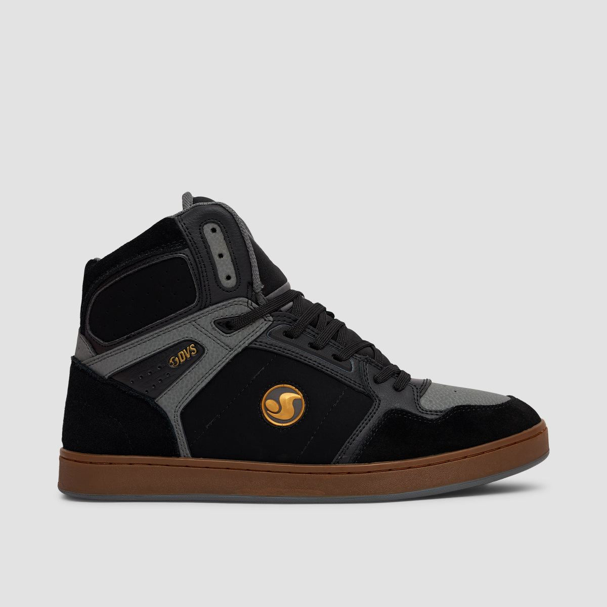 DVS Honcho High Top Shoes - Black/Charcoal/Gold Suede